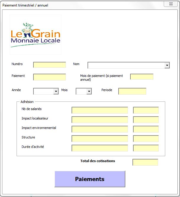 Member management - Payment Form